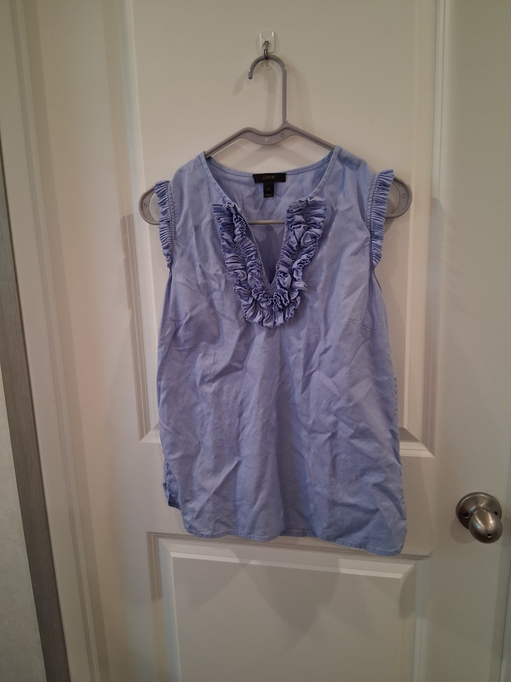 J.Crew Light Purple Ruffle V-Neck Sleeveless Top